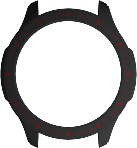 Vista 2 de Funda protectora para Amazfit GTR 4, a prueba de golpes, duradera, de policarbonato duro, accesorios para Amazfit GTR 4 Smartwatch (negro rojo)