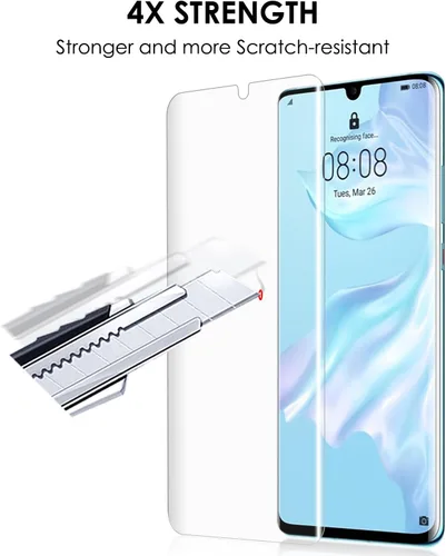 Vista 8 de Protector de pantalla para P30 Pro [3 unidades], juego de vidrio templado UV, cobertura de borde a borde, tacto sensible, resistente a los arañazos