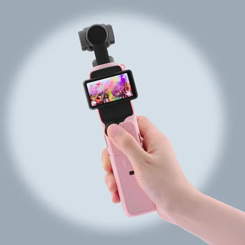 Vista 3 de Funda protectora de silicona para DJI Osmo Pocket 3 Funda de silicona Funda protectora Gimbal de mano Accesorios de cámara de acción (rosa)