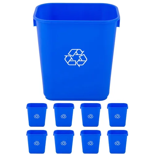 Vista 10 de Cubo de basura rectangular beige de 10 galones para restaurante, papelera comercial, papelera de plástico para oficina, cubo de basura para baño