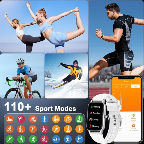 Vista 5 de Reloj inteligente (respuesta/hacer llamada), nuevo rastreador de fitness 2025 para hombres y mujeres, reloj de fitness HD de 1.57 pulgadas, monitor