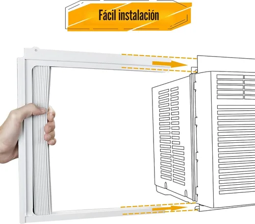 Vista 6 de LBG Products Juego de panel lateral y marco de aire acondicionado de ventana, kit de relleno de acordeón de CA, se adapta a la mayoría