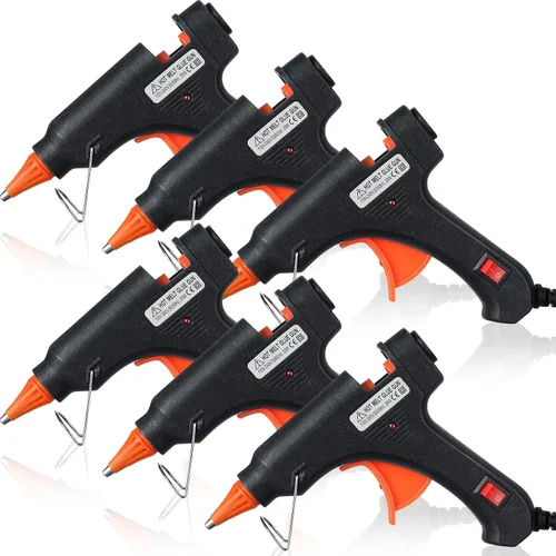 Vista 8 de Zhengmy 6 Piezas Mini Pistolas de Pegamento para Manualidades, Pistolas de Pegamento Caliente Termofusible a Baja Temperatura con Protección contra