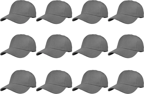 Vista 103 de Gorras de béisbol con correa trasera ajustable, lisas, negras, 12