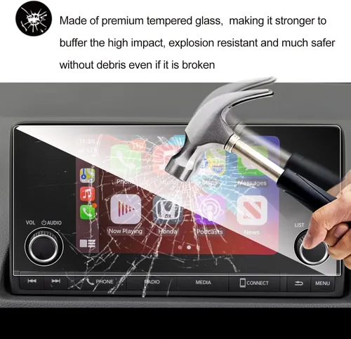 Vista 3 de Protector de pantalla compatible con CRV de 7 pulgadas - Pantalla táctil Uconnect 2023 2024 2025, vidrio templado para Civic
