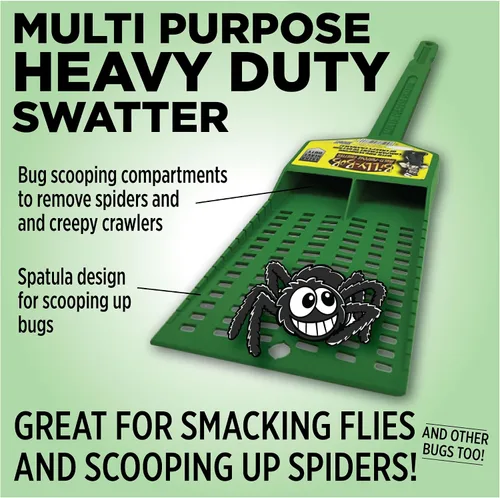 Vista 2 de BILLY-BOB Matamoscas multiusos resistente, paquete de 2, matamoscas con compartimentos para recoger insectos y atrapar arañas