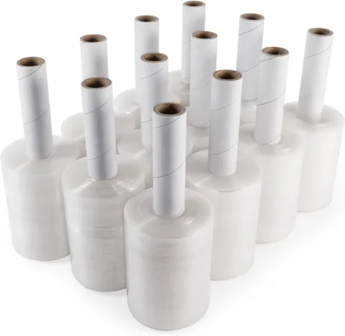 Vista 11 de IDL Packaging Mini rollo elástico de 5 pulgadas, 700 pies, calibre 120 (paquete de 1) con un mango de cartón extendido, envoltura de plástico
