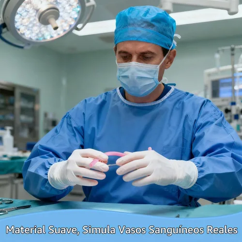Vista 4 de Modelo de entrenamiento de anastomosis vascular de 4 piezas, simulador fantasma de vasos sanguíneos artificiales reutilizables para práctica