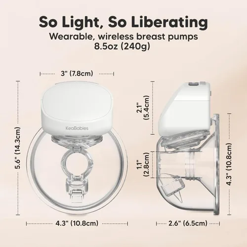 Vista 3 de KeaBabies Extractor de leche manos libres, extractor de leche inalámbrico portátil, extractor de leche eléctrico doble, portátil, máquina automática