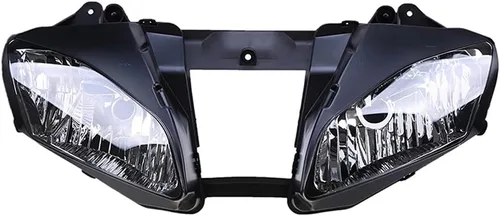 Vista 3 de Ensamble de lámpara de faro delantero para motocicleta compatible con Yamaha YZF600 R6 2006 2007 06 07 YZF-R6 Faro frontal transparente para moto