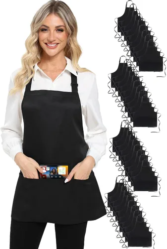 Vista 10 de Xeoxarel Delantal Babero Corto Medio Unisex con 3 Bolsillos