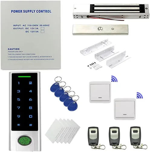 Vista 8 de Sistemas de control de acceso de seguridad biométrica de huellas dactilares con bloqueo magnético de 600 libras, sensor de movimiento de salida