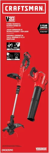 Vista 15 de CRAFTSMAN V20 Kit Combinado de Cortadora de Hilo y Soplador de Hojas, Inalámbrico (CMCK297M1)