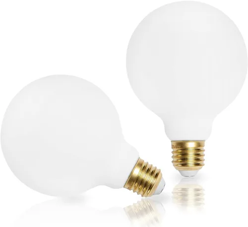 Vista 7 de Bombillas LED Edison, regulables de 8 W (equivalente a 80 vatios), bombillas de luz A19 con forma A19 de vidrio blanco leche mate suave amarillo