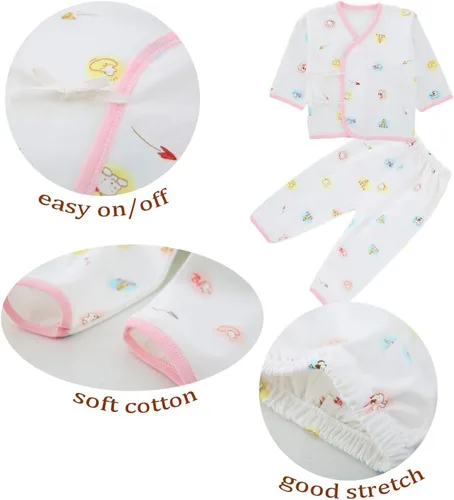 Vista 4 de Conjunto de regalo de 18 piezas para niña recién nacida, ropa de bebé prematuro de 0 a 3 meses, Rosado