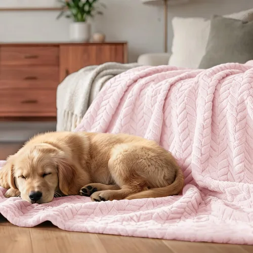 Vista 3 de Exclusivo Mezcla Manta de forro polar para sofá, 50 x 70 pulgadas, rosa Rosa claro