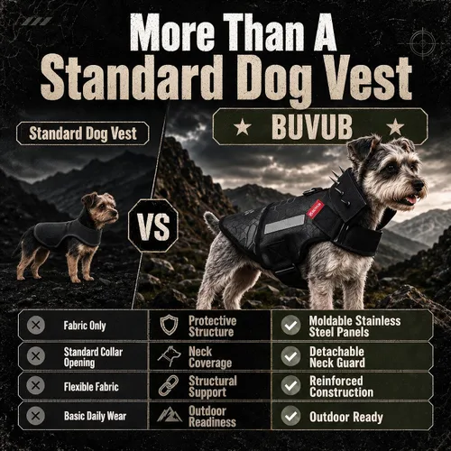 Vista 6 de Arnés de protección para perros, placa de acero ligera y flexible integrada contra ataques de coyote, halcón, raptor y aves de presa