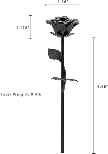 Vista 2 de XSMZB Urnas de cremación de rosas para cenizas, tallo largo, colorido recuerdo de cremación de rosas para cenizas, soporte conmemorativo para urna