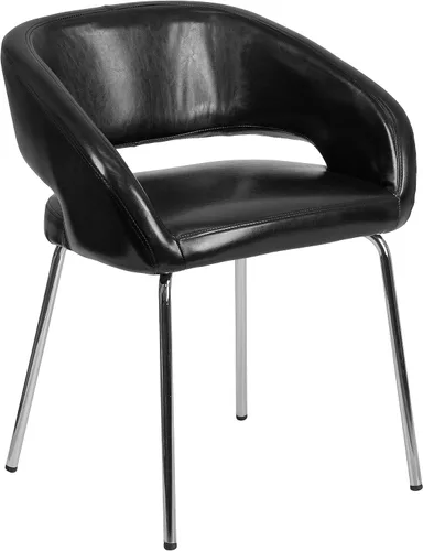Vista 2 de Flash Furniture Silla de recepción lateral de LeatherSoft gris contemporánea serie Fusion