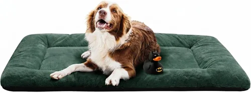 Vista 22 de Alfombrilla de cama para jaula de perro para perros extra pequeños. Cama de jaula de perro ultra suave. Alfombrilla de perrera lavable y Rosa
