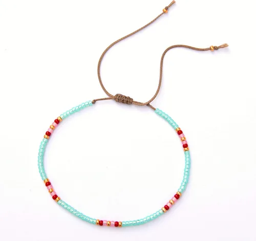 Vista 3 de Tobillera para mujer, tobillera de playa impermeable con cuentas únicas y coloridas, estilo bohemio, bohemio, hippie, nativo americano, hecho a mano