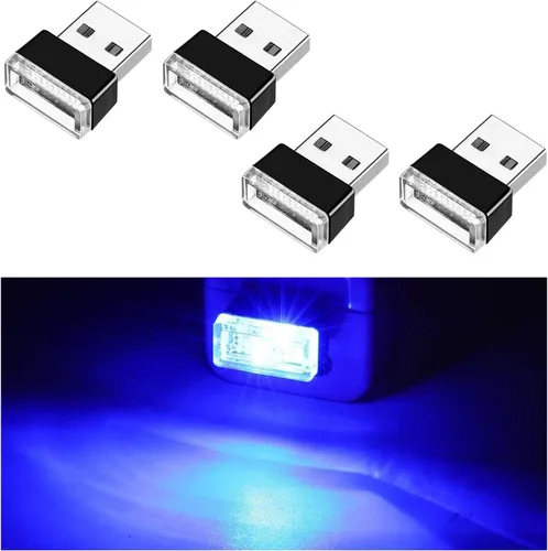 Vista 16 de Ziciner 6 PCS Lámpara de Ambiente Interior de Coche LED USB, Mini Luz Nocturna LED Portátil, Kit de Iluminación Ambiental de Maletero con Interfaz