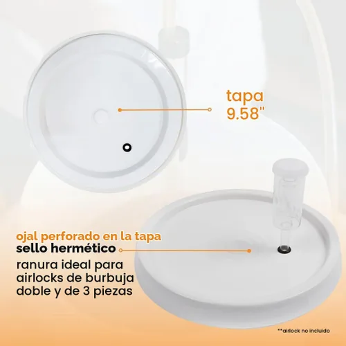 Vista 4 de Fermentador de plástico de 2 galones con tapa