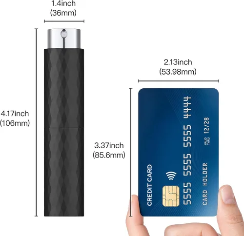 Vista 8 de LISAPACK Botella de spray atomizador de perfume 8ML (2 PCS) Dispensador de colonia vacío portátil (negro, gris)