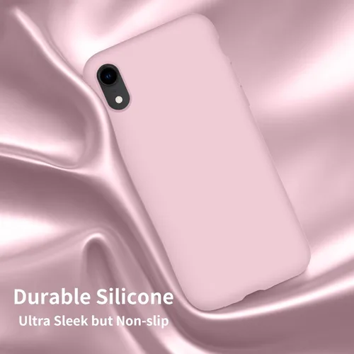 Vista 4 de Cordking Funda diseñada para iPhone XR, funda de silicona ultra delgada a prueba de golpes con [forro de microfibra suave antiarañazos], 6.1
