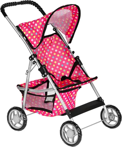 Vista 12 de fash n kolor® - Cochecito de muñeca bebé de lujo con ruedas grandes - Diseño de flores con cesta en la parte inferior - Cochecito de muñeca bebé