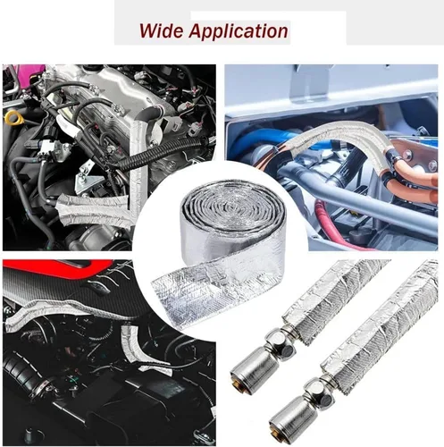 Vista 7 de Fuel Line Heat Shield Heat wrap for Wires Fuel line Heat Shield Sleeve Hose Heat Shield Sleeve-Heat Radiant and Prevent Vapor Lock Heat Shield for