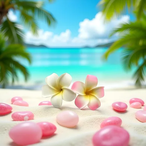 Vista 5 de 2 pinzas para el pelo hawaianas Frangipani Plumeria, cabeza de espuma, 2.8 in, color blanco y rosa