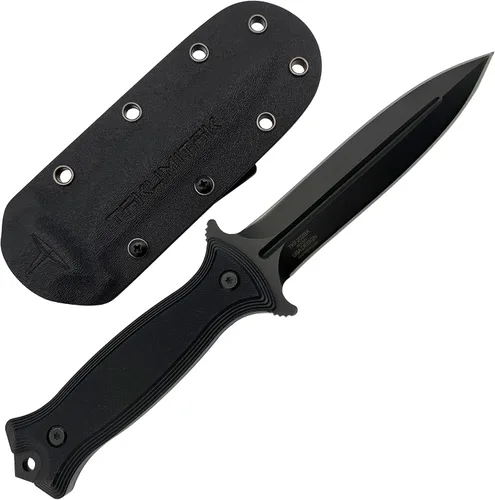 Vista 3 de Cuchillo táctico, cuchillo de caza, cuchillo de supervivencia, hoja de punta de lanza D2, mango G10, funda Kydex, clip Molle, cuchillos de hoja