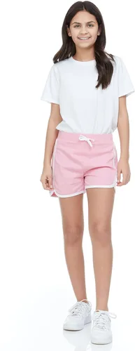 Vista 3 de Pink Angel 4 piezas de pantalones cortos de delfín para niñas, correr, gimnasio, entrenamiento, pantalones cortos para niños, ropa deportiva