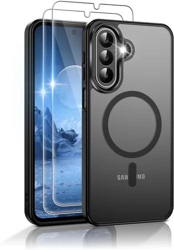 Vista 62 de Gritup Funda para Samsung Galaxy S23 con 2 protectores de pantalla (compatible con MagSafe) (protección de grado militar), delgada, translúcida Negro