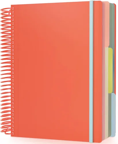 Vista 12 de EUSOAR - Cuaderno en espiral de papel gráfico, tamaño A4 de 9.25" x 11.7", gran cuaderno de 3 asignaturas, cuaderno de diario de tapa dura