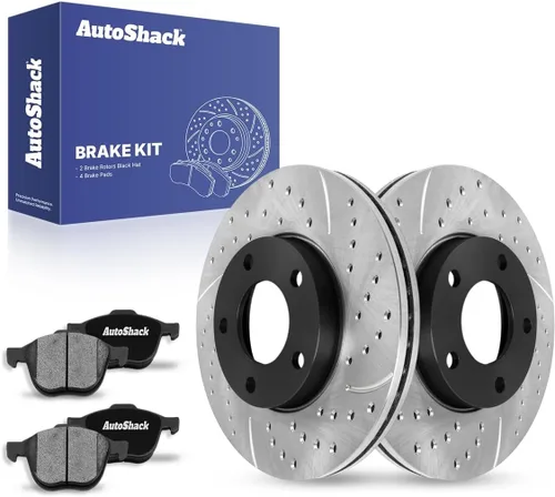 Vista 11 de AutoShack Pastillas de freno de cerámica para rotores de freno delanteros perforados y ranurados, repuesto para Mazda 3 2004-2013 2009 2010 2012