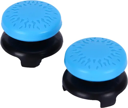 Vista 8 de ASHATA 2Pcs Thumbstick Extender for 3D Texture Thumb Grip Stick Joystick Thumbstick for 5 Controller (Blue)