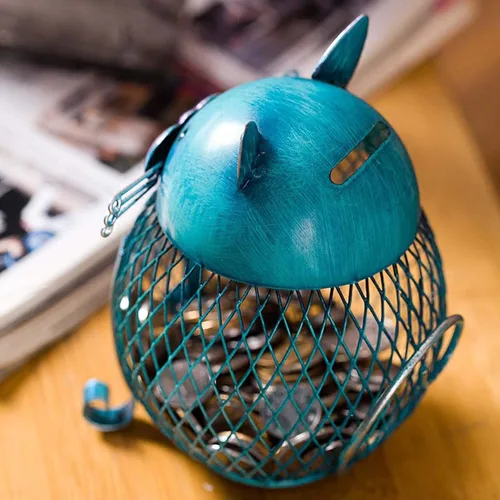 Vista 4 de Alcancía de metal para adultos, banco de dinero de animales con tapa inferior, regalos creativos y prácticos para gatos amantes de los gatos