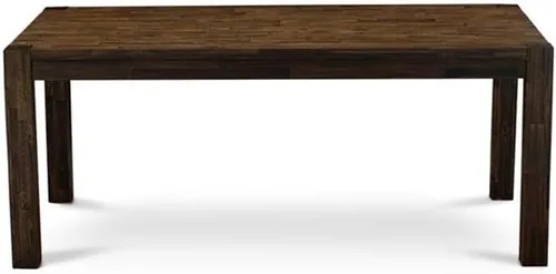 Vista 4 de East West Furniture LM7-07-T Lismore Mesa de Comedor Moderna - Mesa Rectangular Rústica Estilo Granja, 40 x 72 Pulgadas, Jacobean