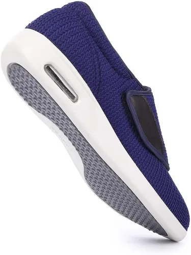 Vista 2 de Zapatos para diabéticos para hombres, zapatos anchos para hombres mayores, cierre ajustable, ligeros, transpirables, pies hinchados, tenis