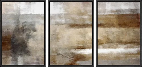 Vista 277 de wall26 Lienzo enmarcado para pared, juego de arte de acuarela pastel, paisaje rural, ilustraciones con formas abstractas, arte moderno, decorativo