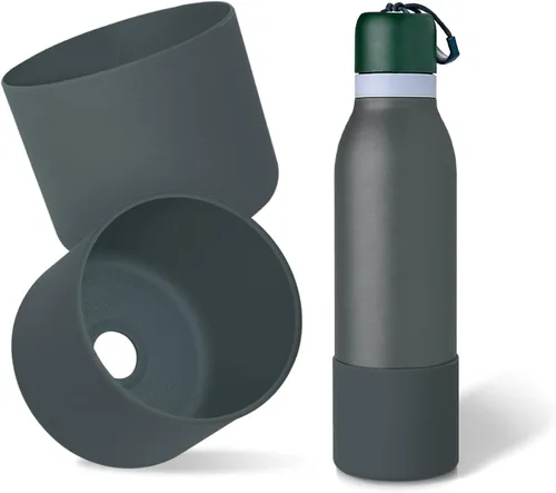 Vista 35 de 2 botas de silicona superiores para Owala FreeSip Twist de 24 onzas, funda inferior resistente a los arañazos, accesorios de botella de Owala