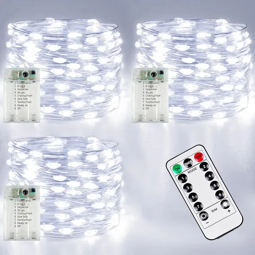 Vista 8 de 30LED Acorn Fairy Lights Battery Operated Fall String Lights Indoor Decor Remote Control, 8 Lighting Modes, IP44 Waterproof, Timer & Dimmable
