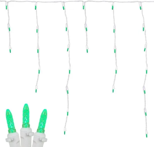 Vista 9 de Novelty Lights Luces LED de carámbano blanco puro, 15 pies 150 bombillas LED M5 en 30 gotas con espacio de 6 pulgadas, caídas de 12-32 pulgadas