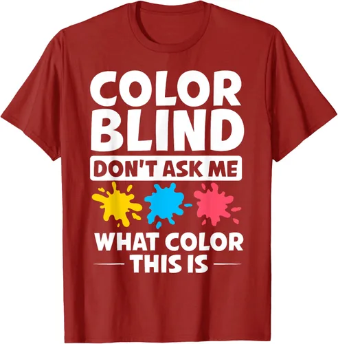 Vista 16 de Color Blind Camiseta Test Funny Glasses Visions, Negro