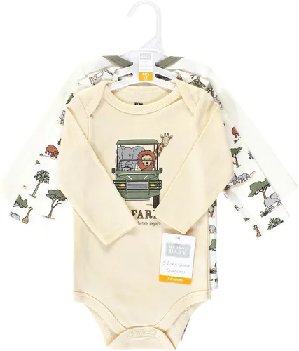 Vista 159 de Hudson Baby Body unisex de algodón de manga larga para bebé, leopardo rosa rojo