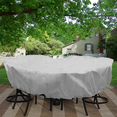 Vista 25 de Fundas para muebles de patio, impermeables, resistentes a los rayos UV, resistentes a los rayos UV, para exteriores, mesa redonda y rectangular