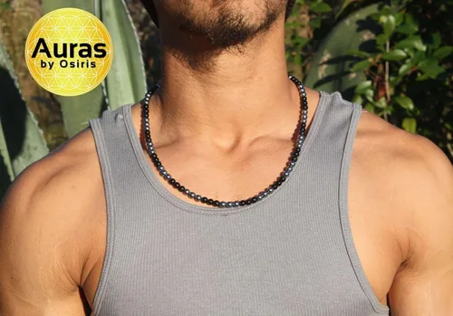 Vista 10 de Collar de cristal de obsidiana negra hecho a mano, collar de cuentas de piedras preciosas naturales auténticas, curación, protección, talismán mala