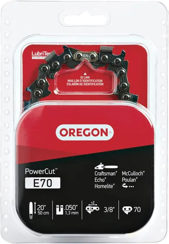 Vista 5 de Cadena de motosierra de 20 pulgadas Oregon E70 PowerCut - Compatible con Echo, McCulloch y más